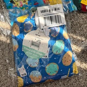 Little sleepies milk and cookies crib sheet